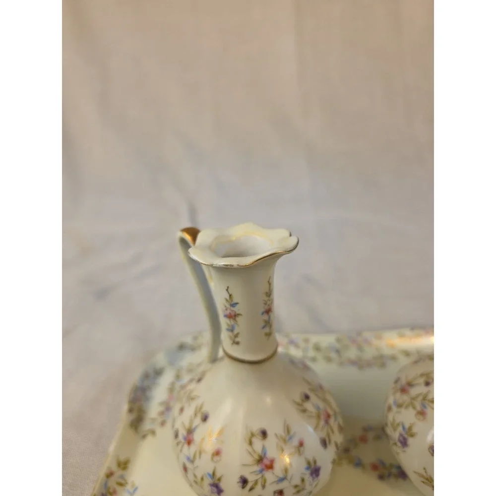 hand painted lenwile china ardalt japan Vanity Set Beautiful Missing One Stopper